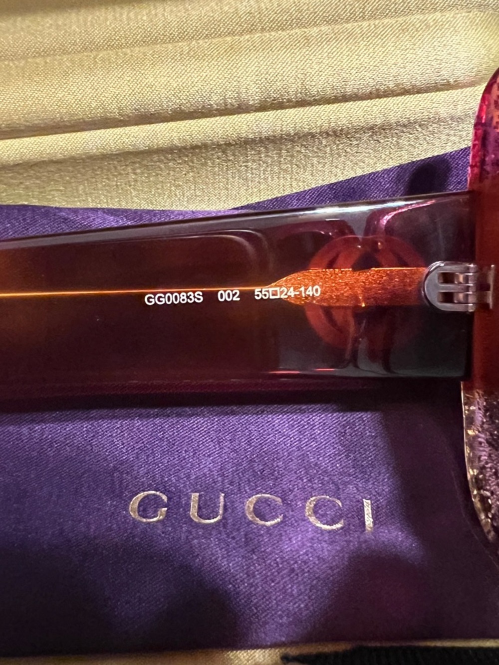 Authentic GUCCI GG0083S Oversized Glitter Sunglasses - Pristine - Picture 8 of 12